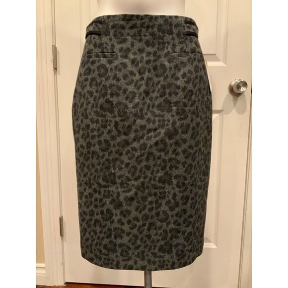 Rebecca Taylor Gray Animal Print Pencil Skirt, Size 6 (US) - Picture 1 of 6